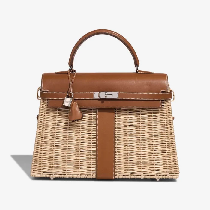 Hermès Replica Kelly Picnic 35 Osier/Barenia Fauve/Naturel PHW - DLF
