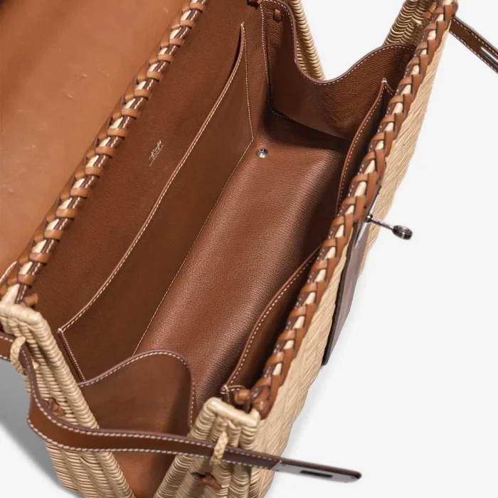 Hermès Replica Kelly Picnic 35 Osier/Barenia Fauve/Naturel PHW - DLF - Image 5