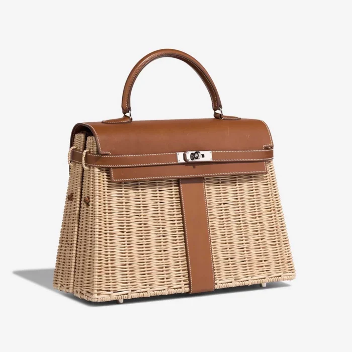 Hermès Replica Kelly Picnic 35 Osier/Barenia Fauve/Naturel PHW - DLF - Image 4