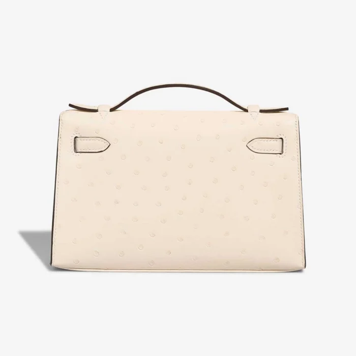 Hermès Replica Kelly Pochette Ostrich Nata Boreal GHW - DLF - Image 2