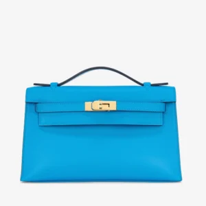 Hermès Replica Kelly Pochette Swift Blue Frida GHW – Replica Bags