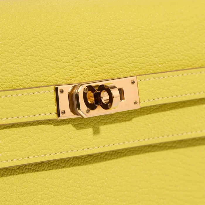 Hermès Replica Kelly To Go Chevre Lime GHW - DLF - Image 7