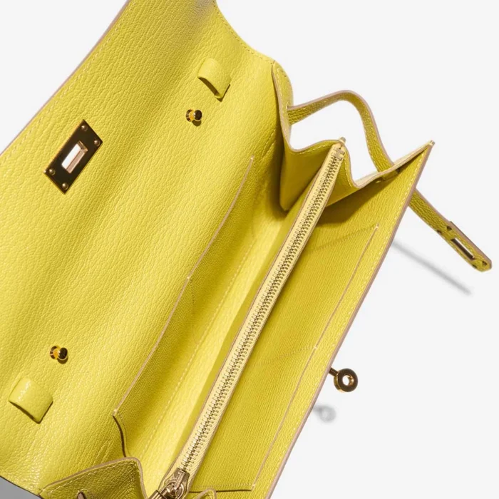 Hermès Replica Kelly To Go Chevre Lime GHW - DLF - Image 5