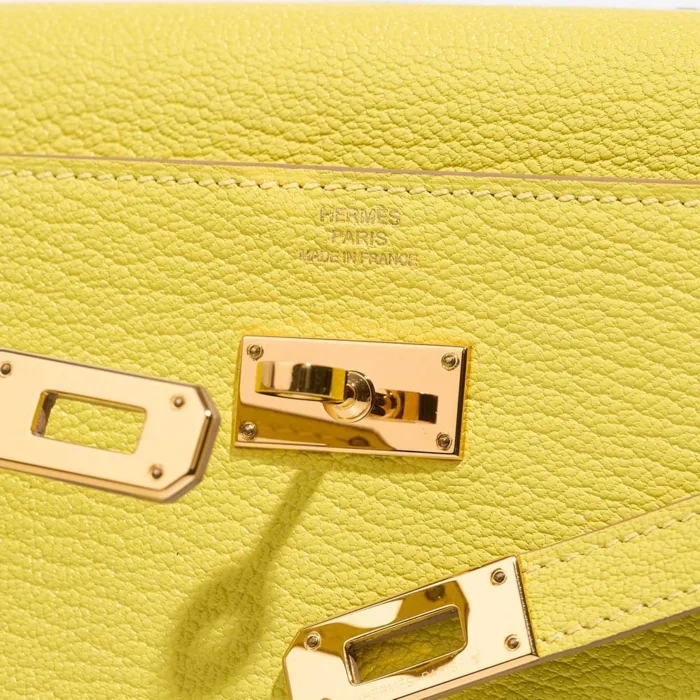 Hermès Replica Kelly To Go Chevre Lime GHW - DLF - Image 6