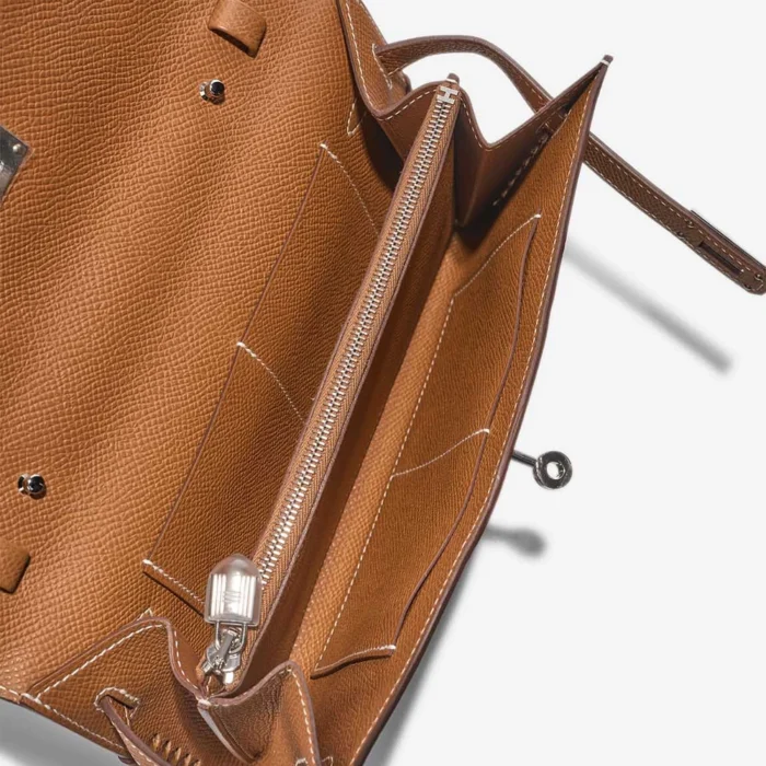 Hermès Replica Kelly To Go Tressage Epsom Gold/Sesame PHW - DLF - Image 5