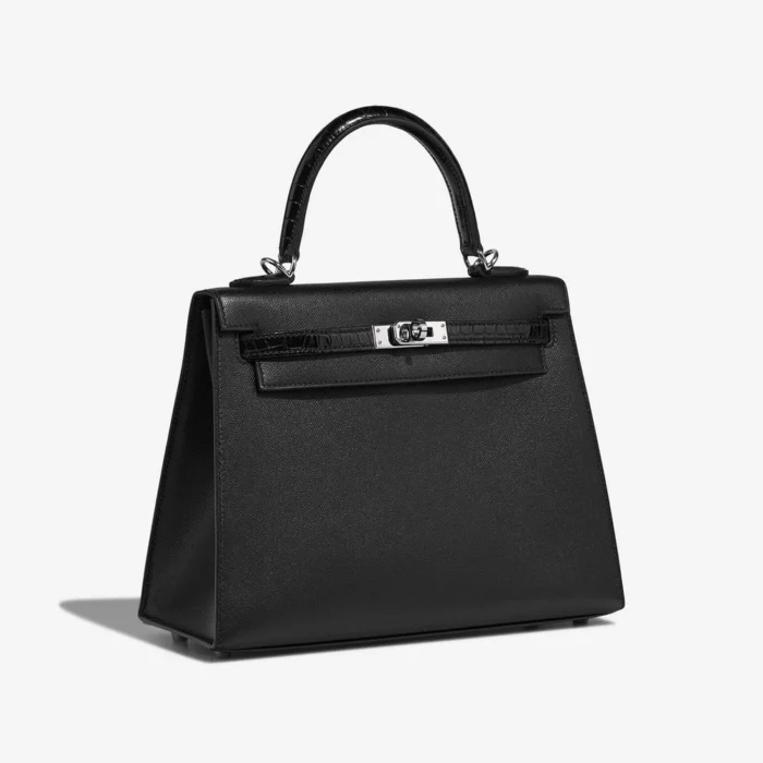 Hermès Replica Kelly Touch 25 Veau Madame/Niloticus Crocodile Black PHW - DLF - Image 4