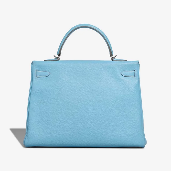 Hermès Replica Kelly Verso 35 Epsom Bleu Celeste/Colvert PHW - DLF - Image 2