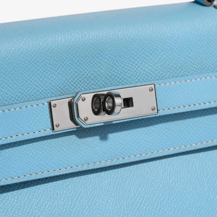 Hermès Replica Kelly Verso 35 Epsom Bleu Celeste/Colvert PHW - DLF - Image 7