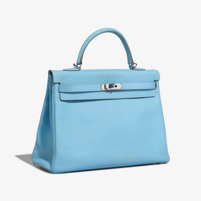 Hermès Replica Kelly Verso 35 Epsom Bleu Celeste/Colvert PHW - DLF - Image 4