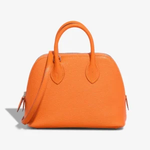 Hermès Replica Mini Bolide Chevre Mysore Orange Minium PHW - DLF