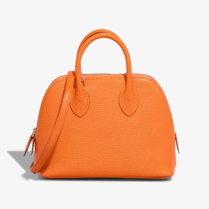 Hermès Replica Mini Bolide Chevre Mysore Orange Minium PHW - DLF