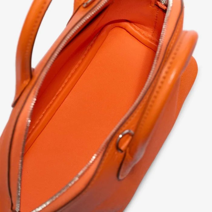 Hermès Replica Mini Bolide Chevre Mysore Orange Minium PHW - DLF - Image 6