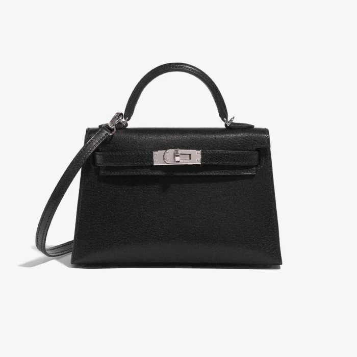 Hermès Replica Mini Kelly Chèvre Chamkila Black PHW – DLF