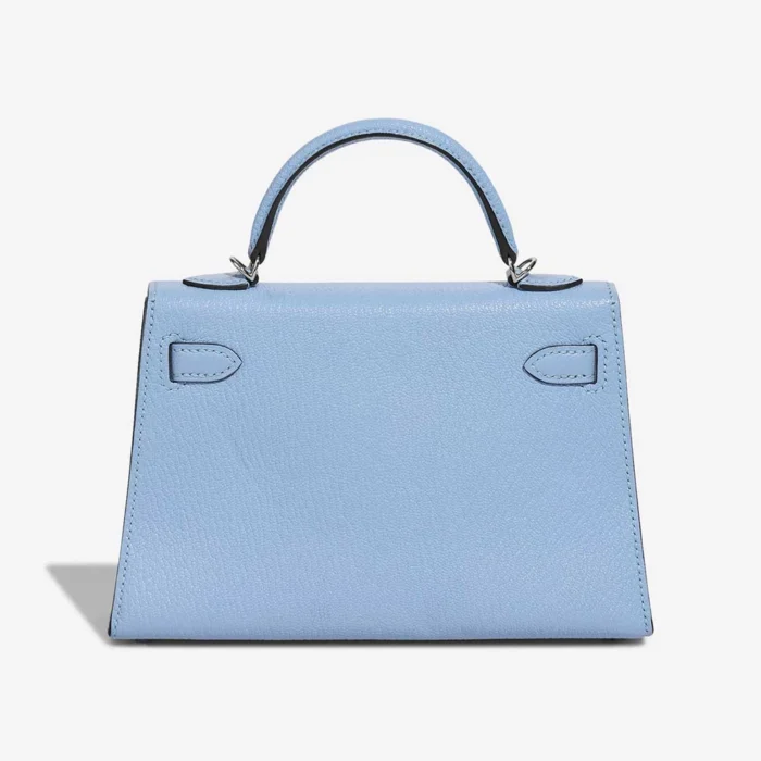 Hermès Replica Mini Kelly Chevre Mysore Bleu Celeste PHW - DLF - Image 2