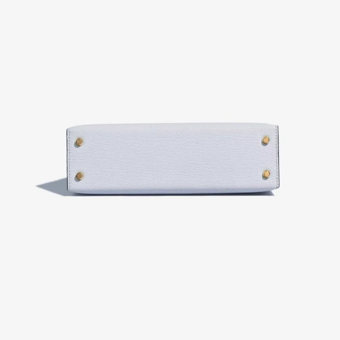 Hermès Replica Mini Kelly Chevre Mysore Blue Brume GHW - DLF - Image 3