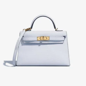 Hermès Replica Mini Kelly Chevre Mysore Blue Brume GHW – DLF