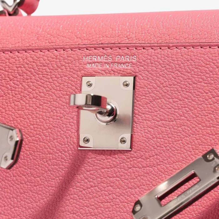 Hermès Replica Mini Kelly Chevre Mysore Rose d’Ete/Rouge Venitien PHW - DLF - Image 6