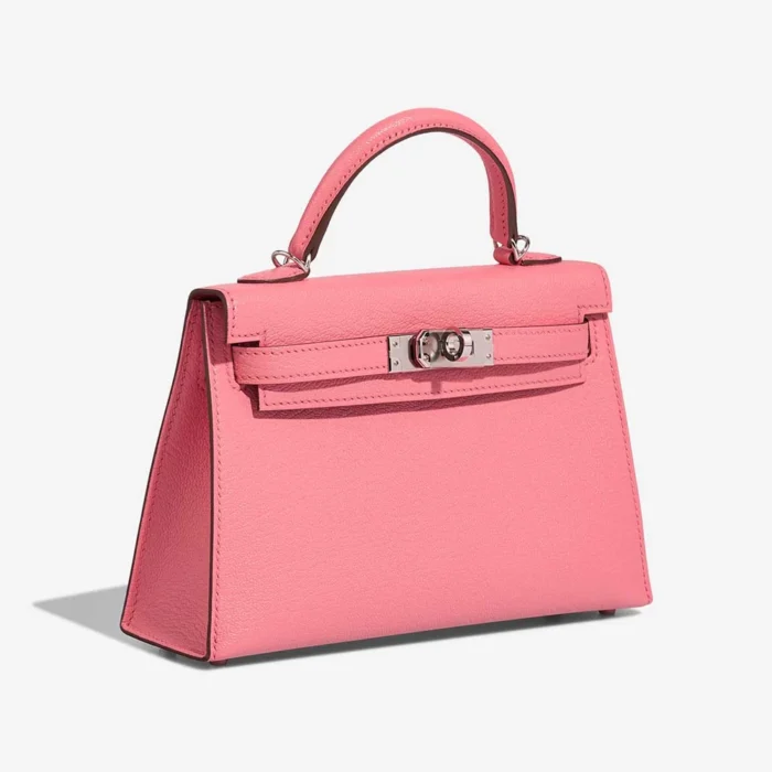 Hermès Replica Mini Kelly Chevre Mysore Rose d’Ete/Rouge Venitien PHW - DLF - Image 4