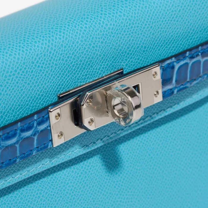 Hermès Replica Mini Kelly Epsom /Alligator Mississippiensis Bleu du Nord/Zellige PHW - DLF - Image 5