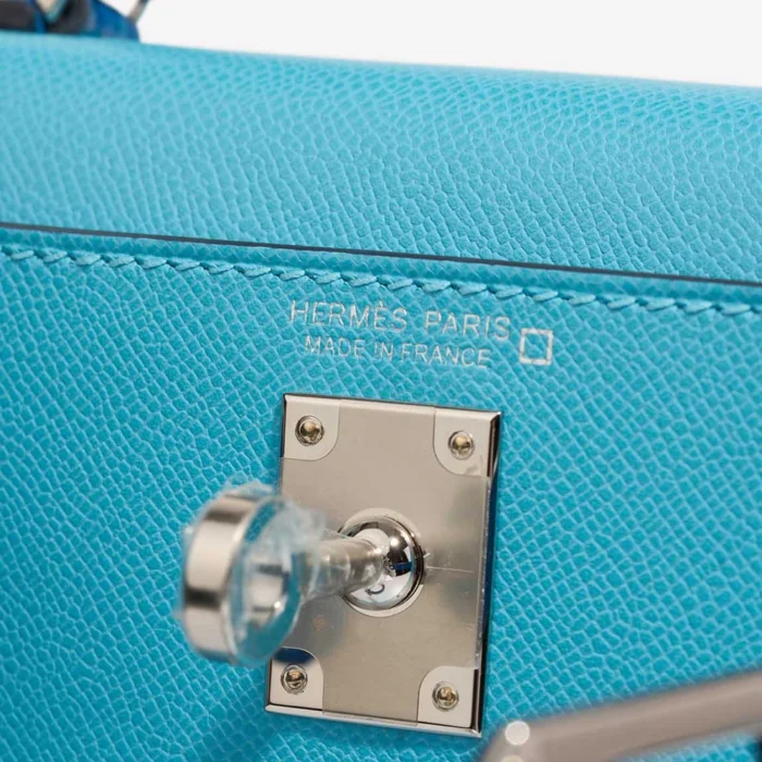 Hermès Replica Mini Kelly Epsom /Alligator Mississippiensis Bleu du Nord/Zellige PHW - DLF - Image 4
