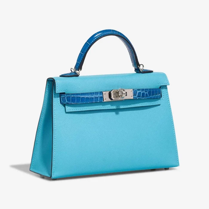 Hermès Replica Mini Kelly Epsom /Alligator Mississippiensis Bleu du Nord/Zellige PHW - DLF - Image 3