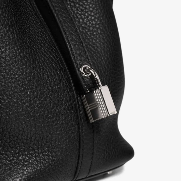 Hermès Replica Picotin 18 Clemence Black PHW - DLF - Image 6