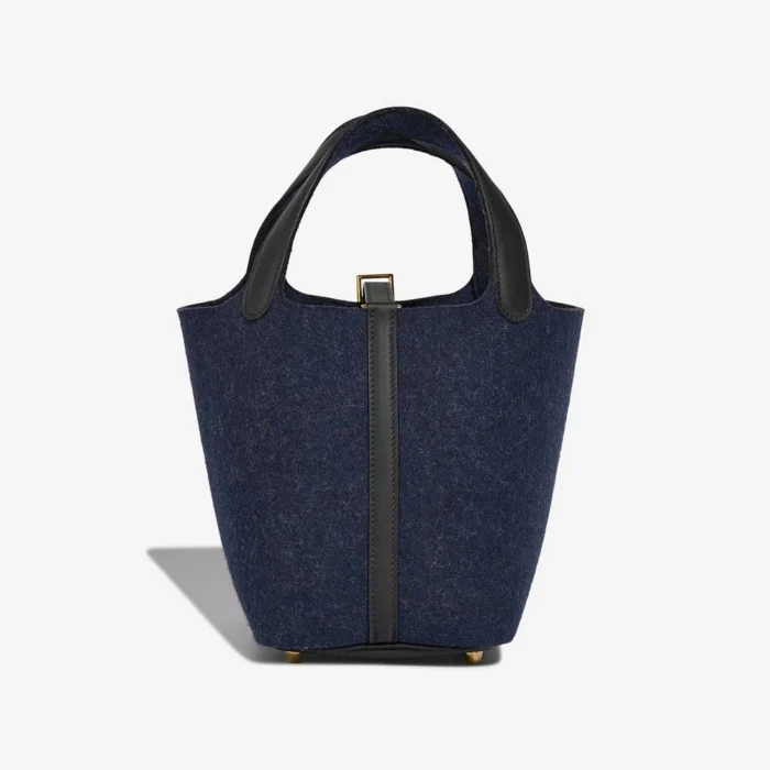 Hermès Replica Picotin 18 Swift/Feutre Wool Bleu Nuit/Caban GHW - DLF - Image 3