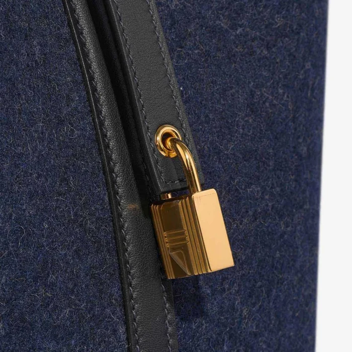 Hermès Replica Picotin 18 Swift/Feutre Wool Bleu Nuit/Caban GHW - DLF - Image 7