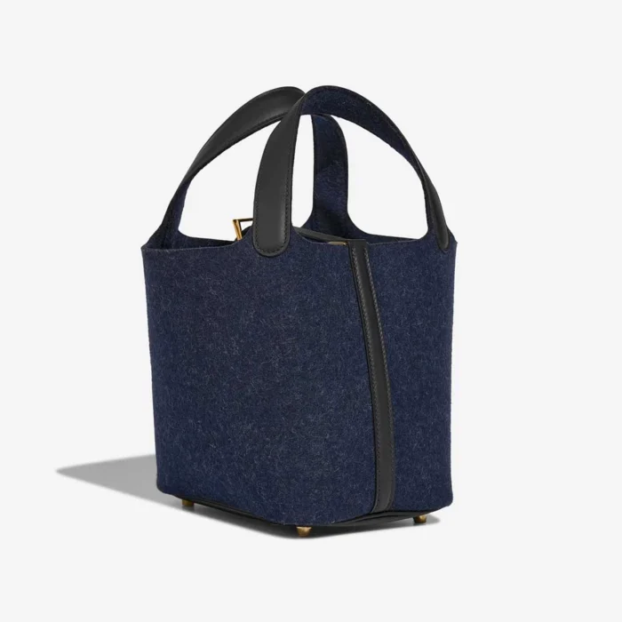 Hermès Replica Picotin 18 Swift/Feutre Wool Bleu Nuit/Caban GHW - DLF - Image 5
