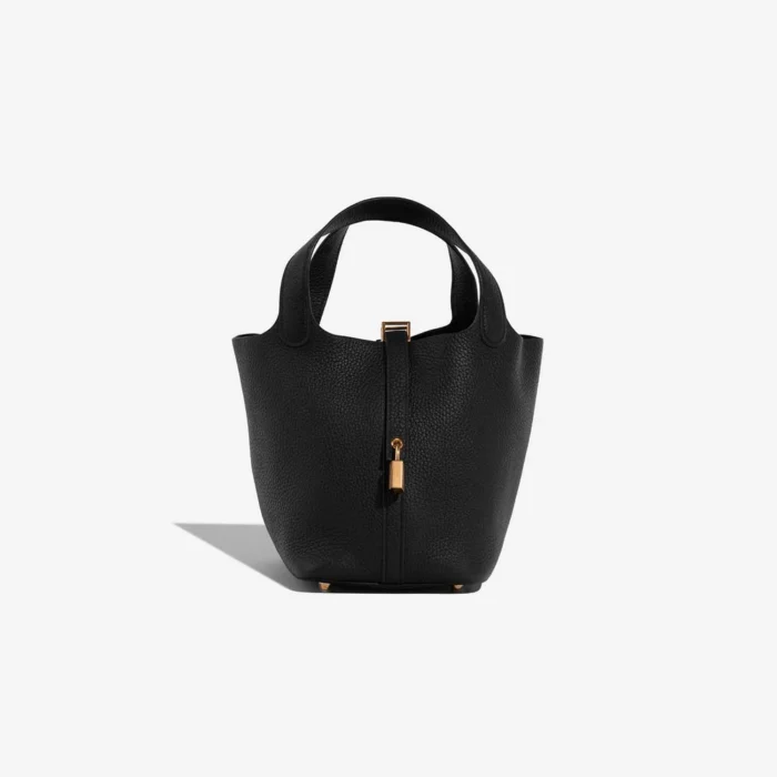 Hermès Replica Picotin 18 Taurillon Clemence Black GHW | DLF