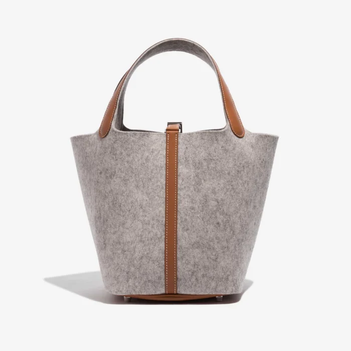 Hermès Replica Picotin 22 Felt Gris Clair/Gold PHW - DLF - Image 2