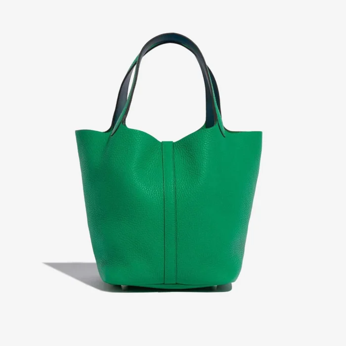 Hermès Replica Picotin 22 Taurillon Clemence Bambou/Vert Bosphore PHW - DLF - Image 2