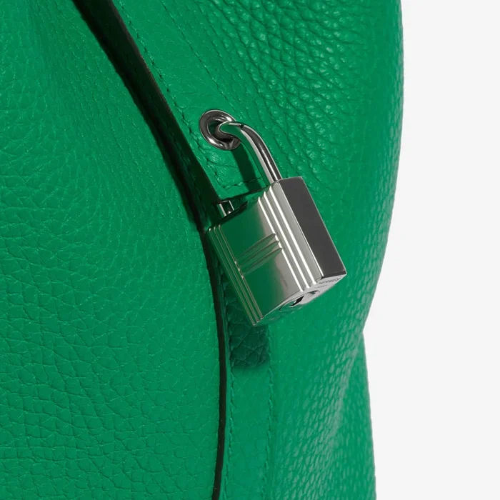 Hermès Replica Picotin 22 Taurillon Clemence Bambou/Vert Bosphore PHW - DLF - Image 7