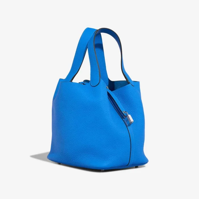 Hermès Replica Picotin 22 Taurillon Clemence Bleu Hydra PHW - DLF - Image 5