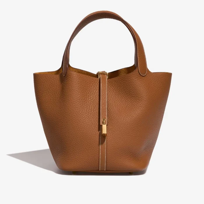 Hermès Replica Picotin 22 Taurillon Clemence Gold GHW - DLF