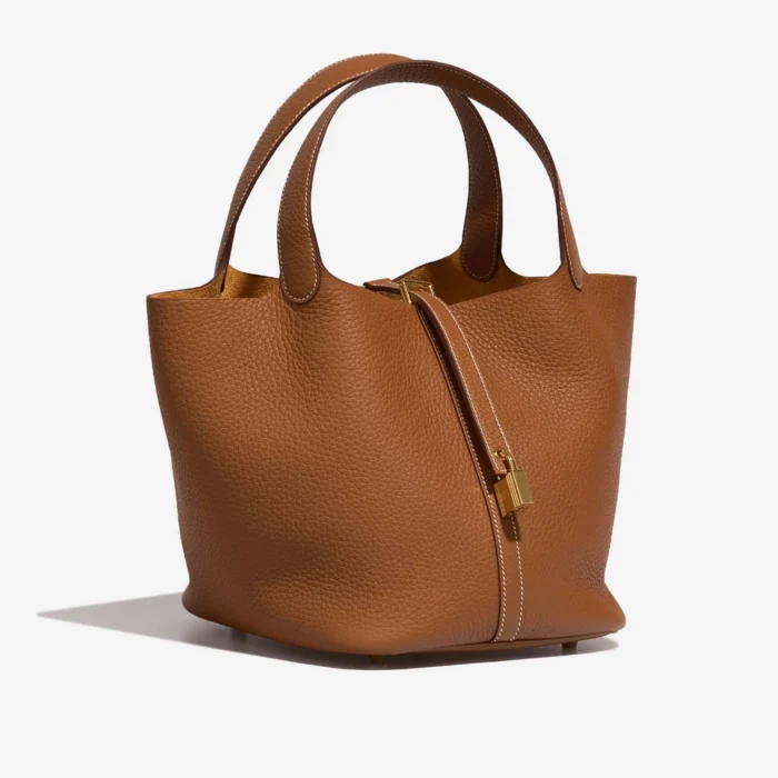 Hermès Replica Picotin 22 Taurillon Clemence Gold GHW - DLF - Image 5