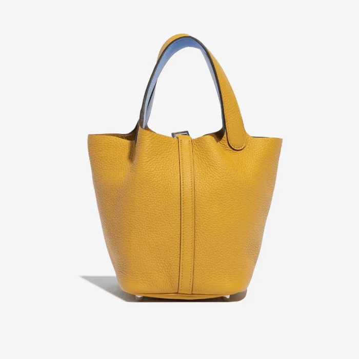Hermès Replica Picotin Eclat 18 Taurillon Clemence Jaune Ambre/Celeste PHW - DLF - Image 3