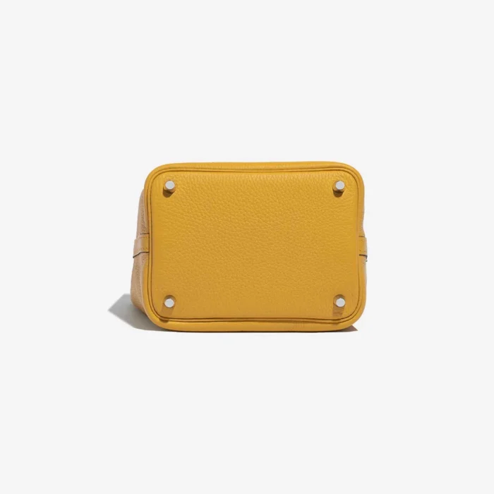 Hermès Replica Picotin Eclat 18 Taurillon Clemence Jaune Ambre/Celeste PHW - DLF - Image 4
