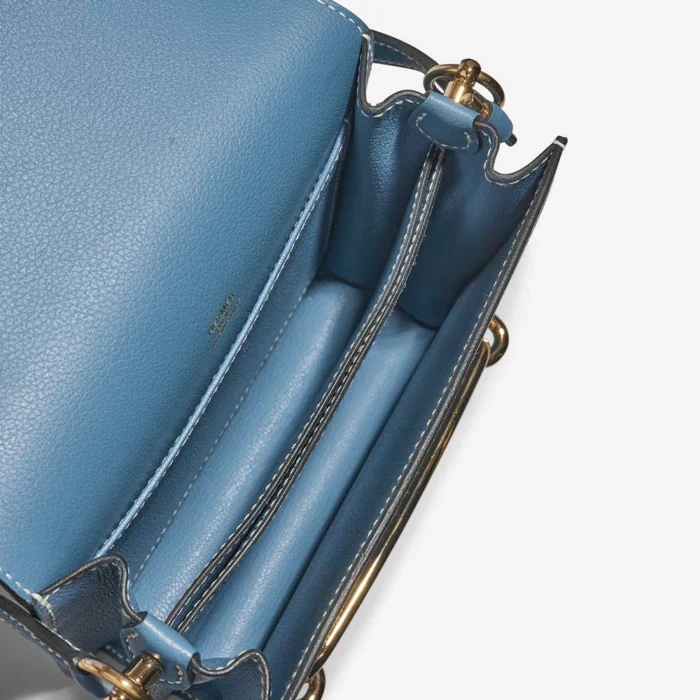 Hermès Replica Roulis 18 Evercolor Bleu Jean GHW - DLF - Image 7