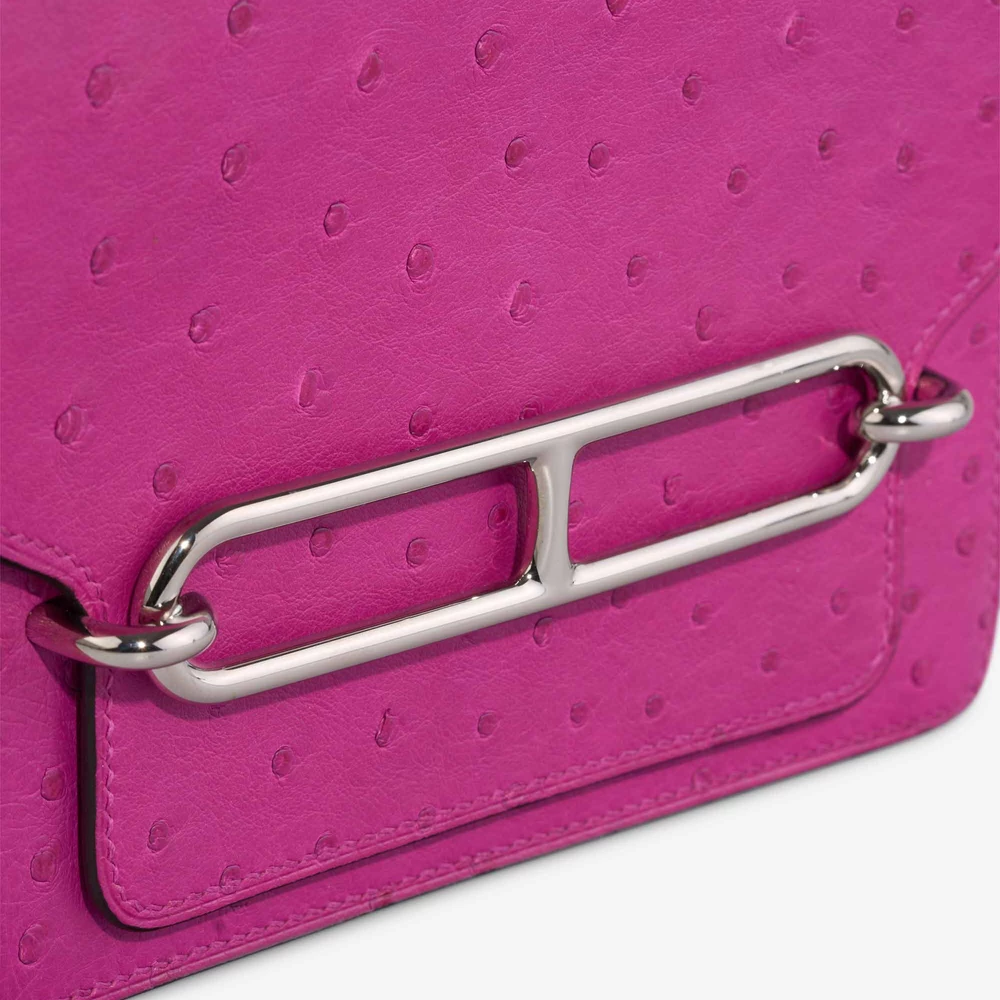 Hermès Replica Roulis 18 Ostrich Rose Pourpre PHW - DLF - Image 6