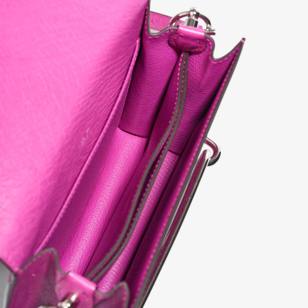 Hermès Replica Roulis 18 Ostrich Rose Pourpre PHW - DLF - Image 5