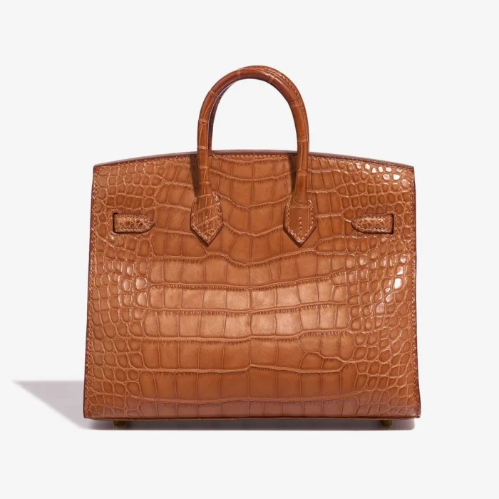 High-End Hermès Inspired Birkin 20 Alligator Mississippiensis Gold GHW - Direct Luxury Fashion - Image 2