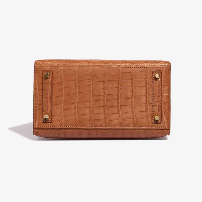High-End Hermès Inspired Birkin 20 Alligator Mississippiensis Gold GHW - Direct Luxury Fashion - Image 3