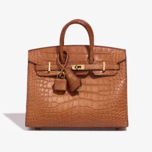High-End Hermès Inspired Birkin 20 Alligator Mississippiensis Gold GHW - Direct Luxury Fashion