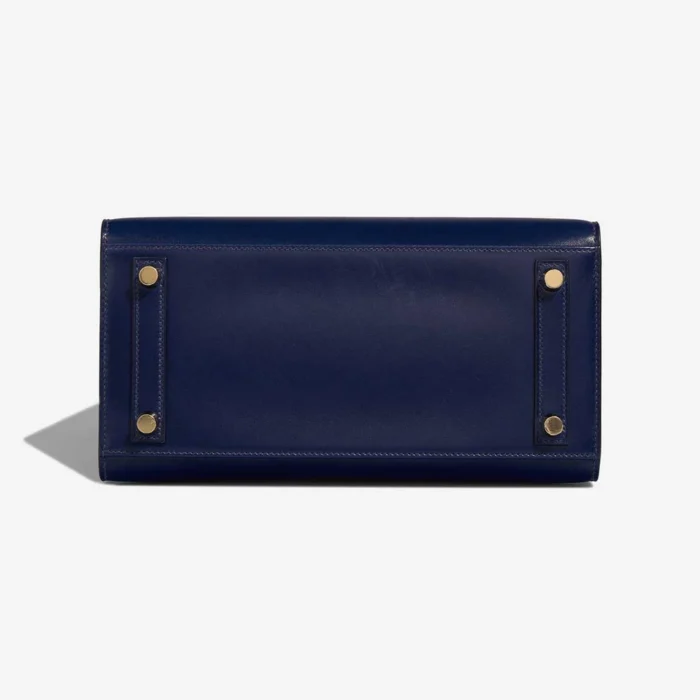 High-End Hermès Inspired Birkin 25 Box Bleu Saphir GHW - Direct Luxury Fashion - Image 3