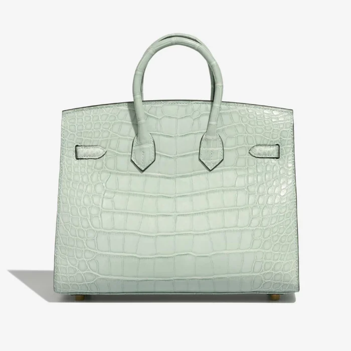 High-End Hermès Inspired Birkin 25 Matte Alligator Vert d’Eau GHW - Direct Luxury Fashion - Image 2