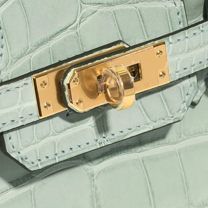 High-End Hermès Inspired Birkin 25 Matte Alligator Vert d’Eau GHW - Direct Luxury Fashion - Image 7
