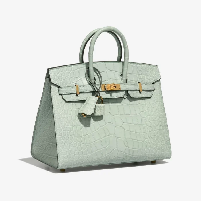 High-End Hermès Inspired Birkin 25 Matte Alligator Vert d’Eau GHW - Direct Luxury Fashion - Image 4