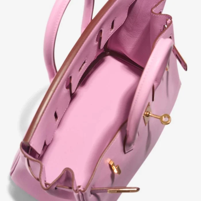 High-End Hermès Inspired Birkin 25 Swift Mauve Sylvestre GHW - Direct Luxury Fashion - Image 5