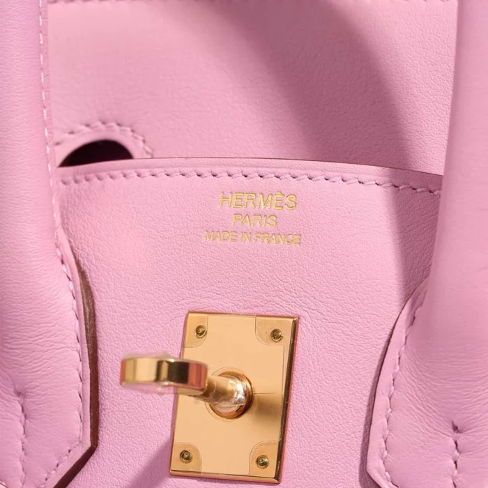 High-End Hermès Inspired Birkin 25 Swift Mauve Sylvestre GHW - Direct Luxury Fashion - Image 6